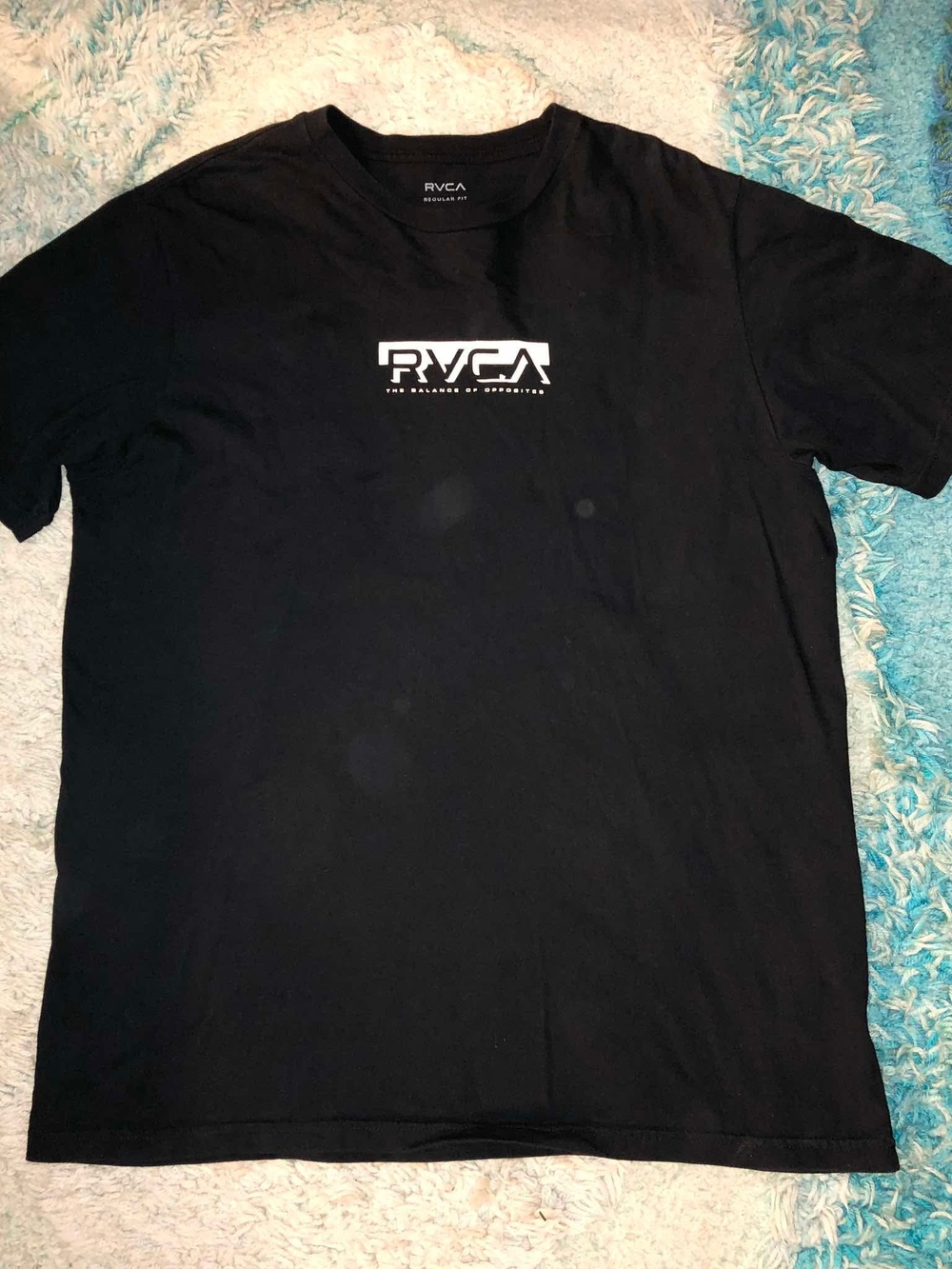 RVCA Black T-Shirt with White Logo